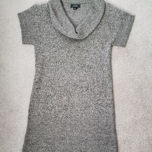 Marled Brown Cowl Neck Sweater Tunic/Dress